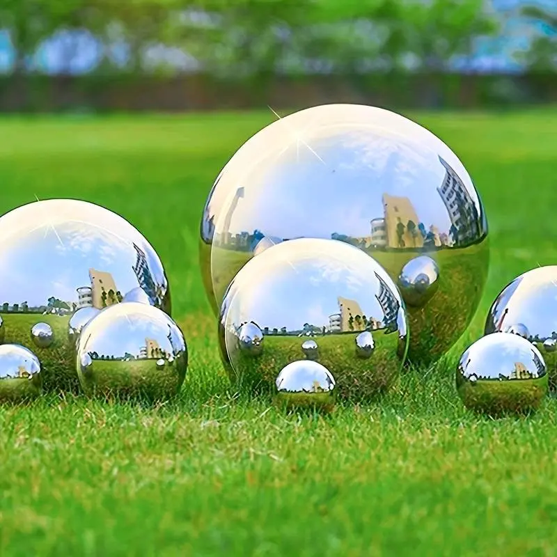 6pcs, 32-120mm Stainless Steel Gazing Ball, Mirror Polished Hollow Ball Reflective Garden Ball, Floating Pond Ball Seamless Gazing Globe, For Home Garden Decoration Ornaments (6 Mixed)XH58194 3