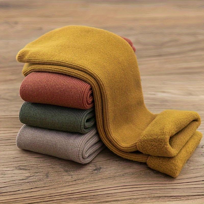 Product Introduction of 4 Pairs Soft Thermal Snow Socks, Casual & Warm Cozy Fleece Lined Winter Floor Socks, Women's Stockings & Hosiery Womenswear Underwear Basic Minimalist 0