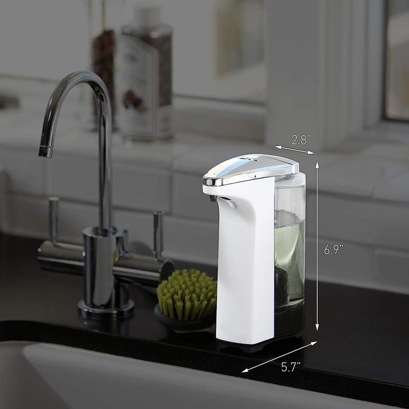 Touchless Automatic Soap Dispenser White & Silver - Wash Hands 1400x on a Single Fill, Large Tank (17oz) - Electric Liquid Soap Dispenser for Bathroom, Kitchen Countertop - Fun for Kids, Adults 3