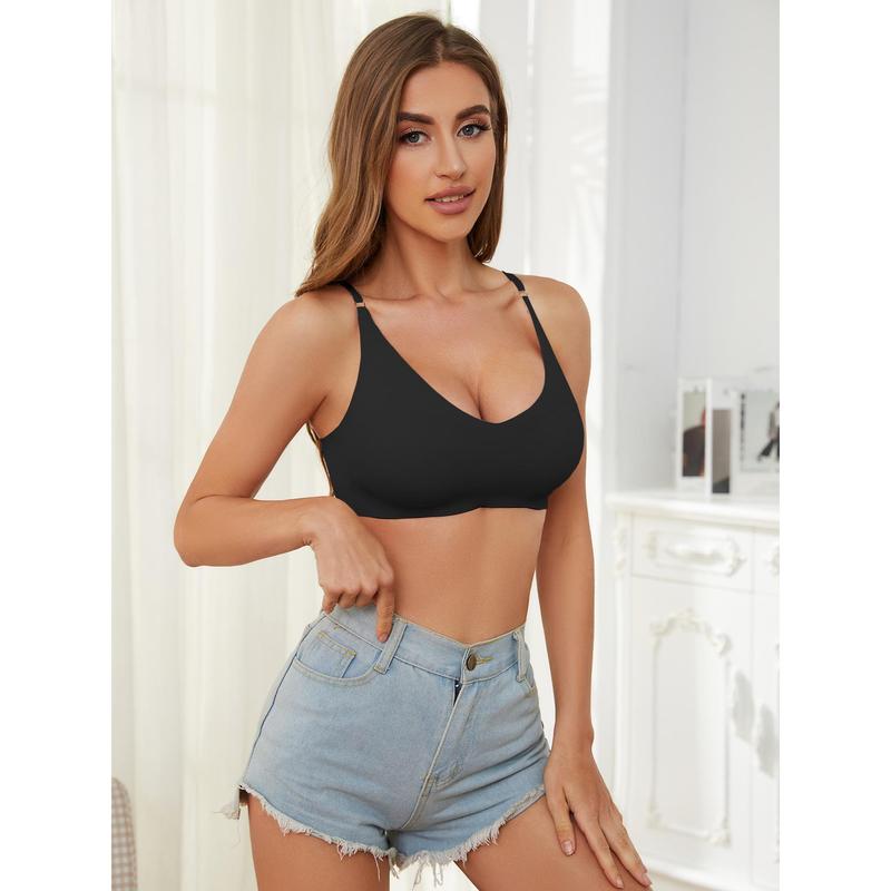 2-PCS Wire-Free Push-Up Bras Seamless Padded Cleavage Enhancing Invisible@D4-1 1