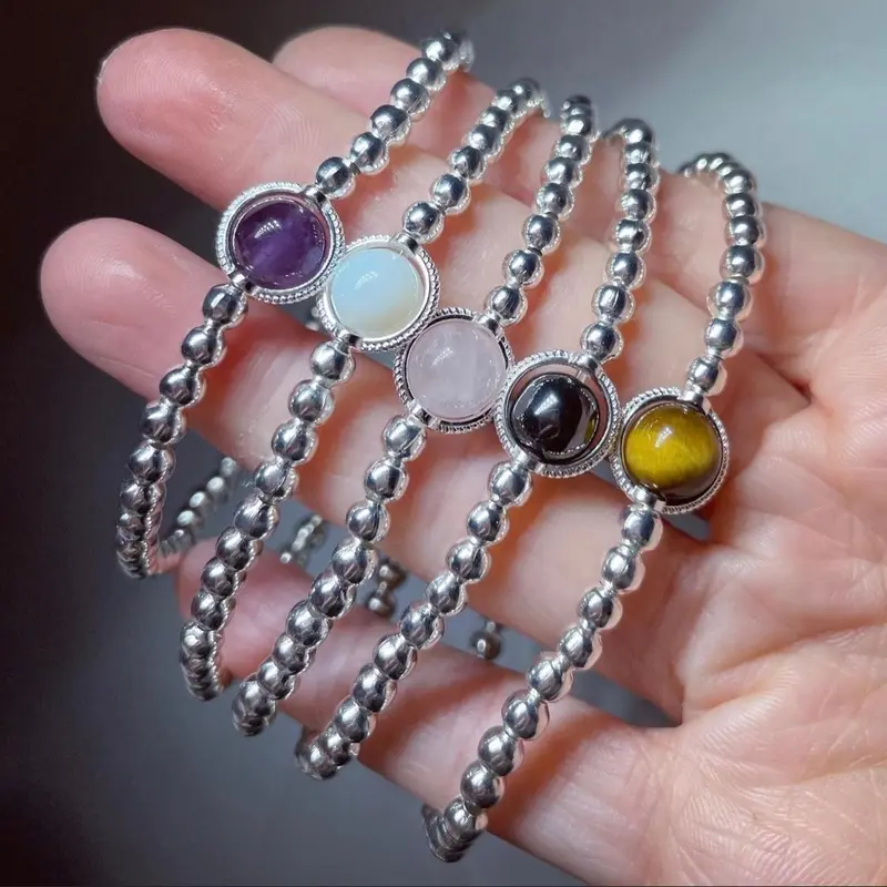 Crystal anxiety relief spinning fidget bracelet | stress relief fidget bracelet 0