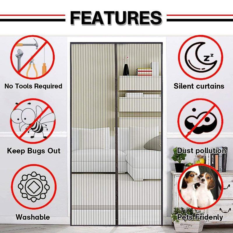 IMBTECH Magic Curtain Door Mesh Magnetic Fastening Mosquito Fly Bug Insect Net Screen - 100x210cm 1