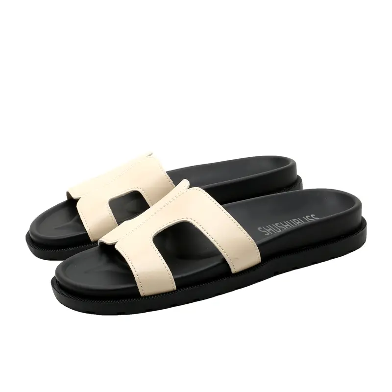 SHUSHUBLISS New summer a stirrup women's slippers comfortable versatile casual fashion women's sandals summer open-toe slippers 8
