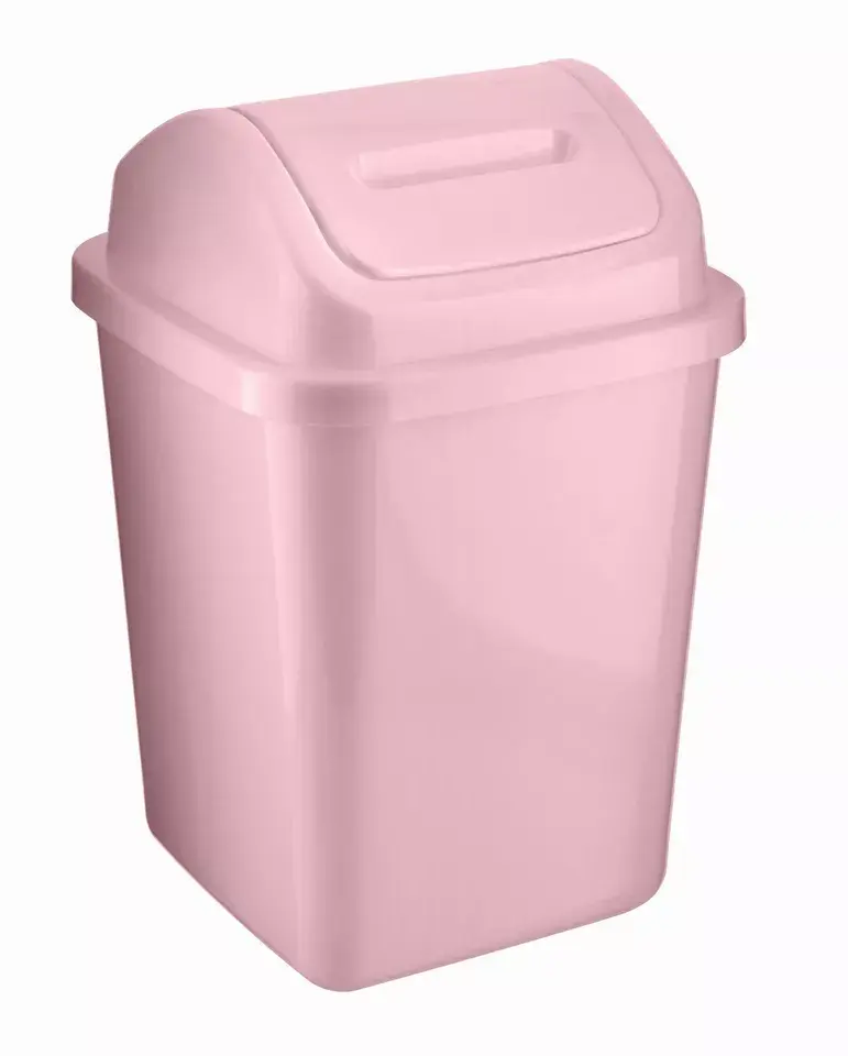 5L Bathroom Bin Swing Top Dust Bin Plastic Waste Paper Basket Office Kitchen New