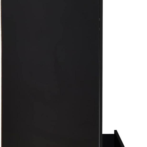 High Gloss 3 Door 2 Drawer Mirrored Wardrobe | Modular Cabinet for Space Saving | Ideal Storage Organizer (Black) 4