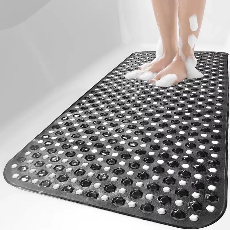 Extra Large Bath Mat Non Slip Bathtub Anti Mold Strong Suction Rubber Shower Mat Household. 0