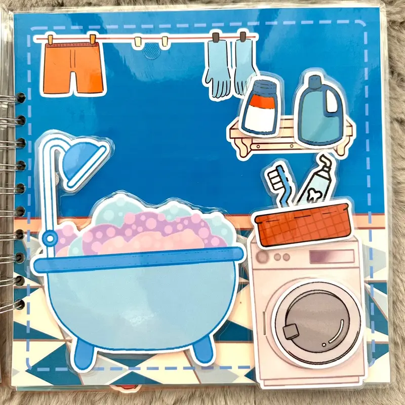 Toca Boca house Game children velcro book 6