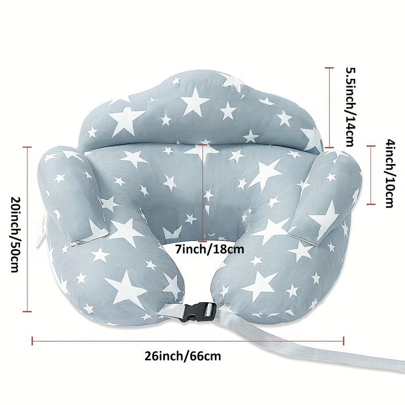 Breastfeeding Pillow with Adjustable Waist Strap and Safety Fence, Nursing Pillow XXL Maternity Pillow, Pregnancy Pillow for Sleeping with Removable Blue Cover 1