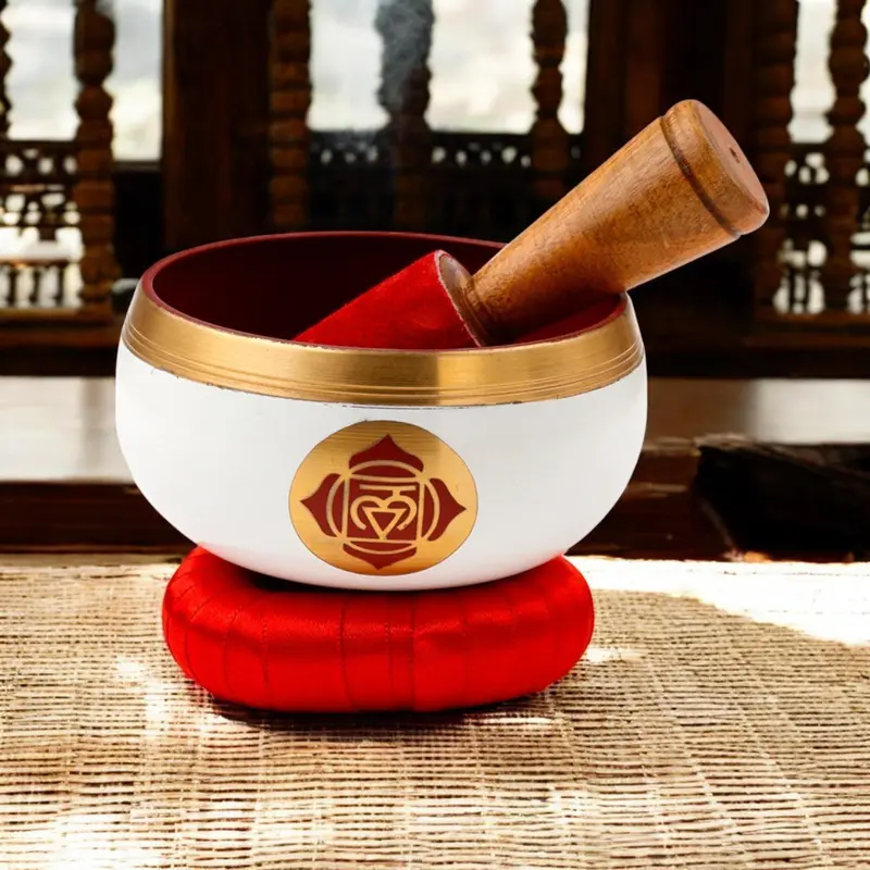 Root Chakra Healing Singing Bowl – Metal Sound Therapy Bowl with Cushion & Stick 1
