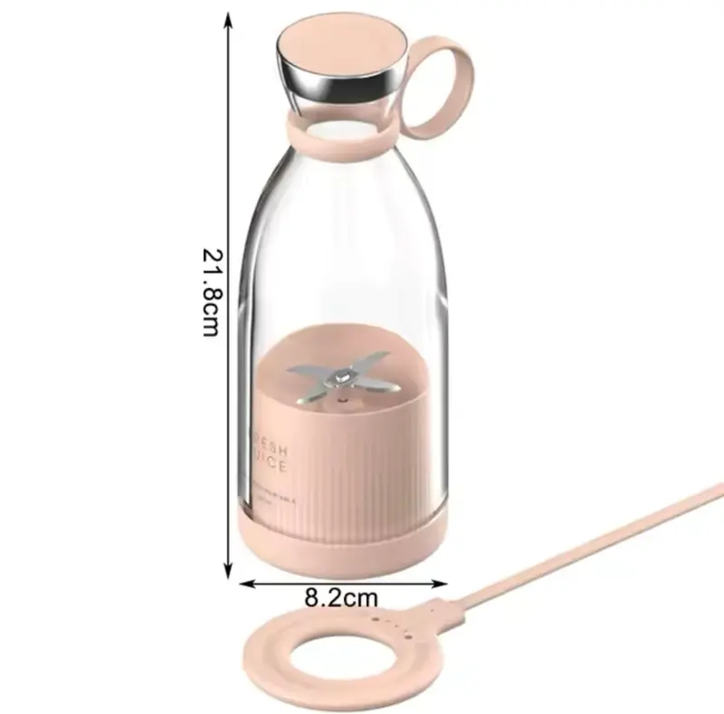 BlendN’Go Portable Blender for Shakes and Smoothies 350ML (PINK) - Rechargeable and Travel-Friendly 3
