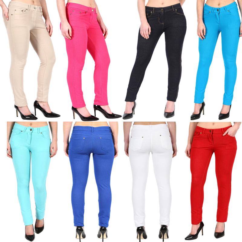 Women's Plain Jeggings Stretchy Skinny Zip Up High Waist Trousers Jeans Pants, Soft Stretchy Comfortable Material- Womenswear Leggings Size 8 to 20 3