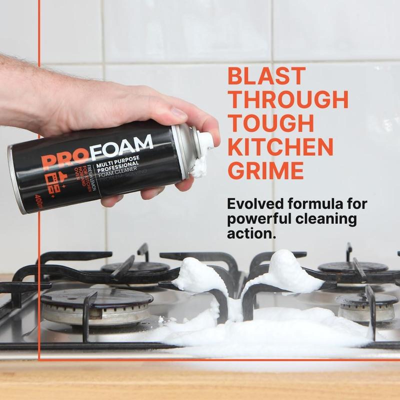 Profoam Oven, Grill & Barbecue Cleaner, Heavy Duty Oven Cleaner & Degreaser, Removes Baked On Food and Burnt-In Grease Fast, (400ml) Foam Spray, Made In The UK Household 1