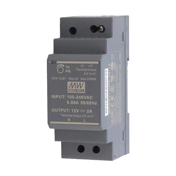 MEAN WELL - 12V, 2A, 24W, AC/DC DIN Rail Power Supply 0