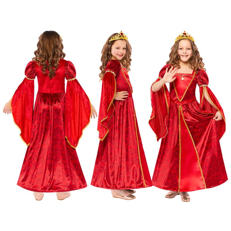 Children's Tudor Queen Red Deluxe Costume Sizes 4-12 5