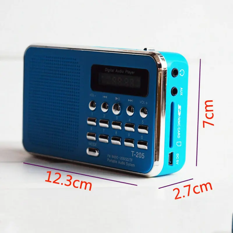 Mini FM Radio Digital Portable Stereo Speaker MP3 Audio Player USB Rechargeable 5