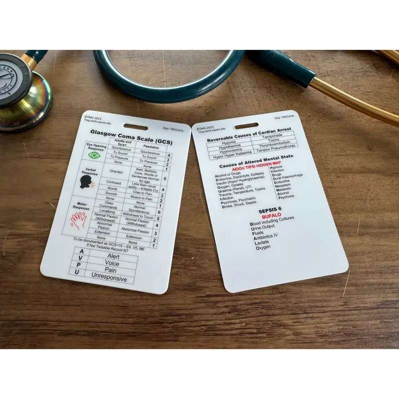 Set of 13 Healthcare, Nursing, Medical Educational Pocket Cards including Sepsis Screening Tools, Adult ALS, Paediatric ALS/ Anaphylaxis, TST 8