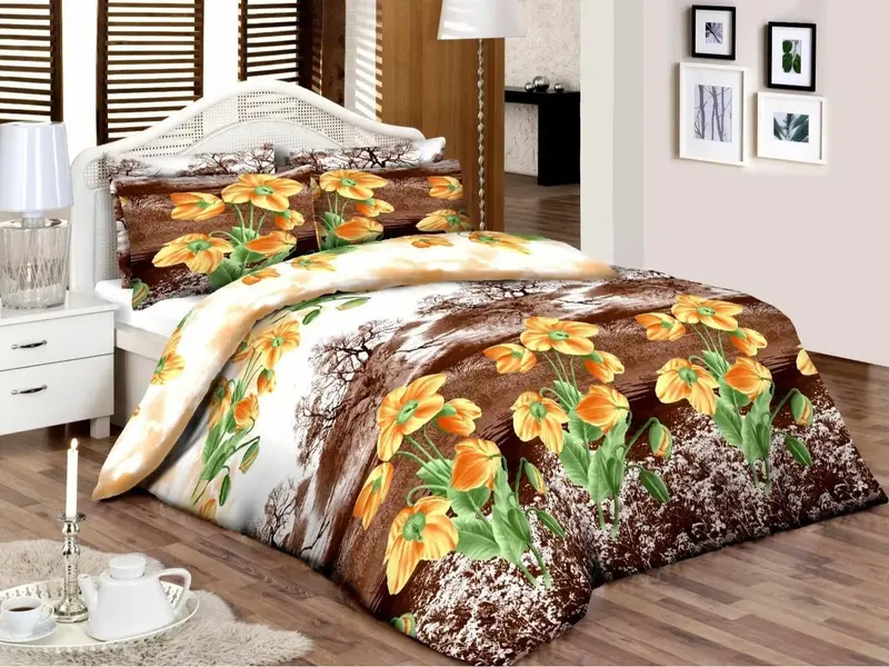 Mastex Gypsy Bedding Set - Premium Egyptian Cotton Floral Duvet Quilt Cover Set, Single/Double/King Sizes 5