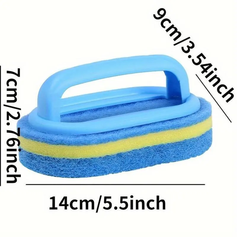 Multi-Purpose Sponge Cleaning Brush with Handle - Durable for Kitchen, Bathroom & Tile Scrubbing, Dishwashing & Pot Washing Pack Comfortable Tool