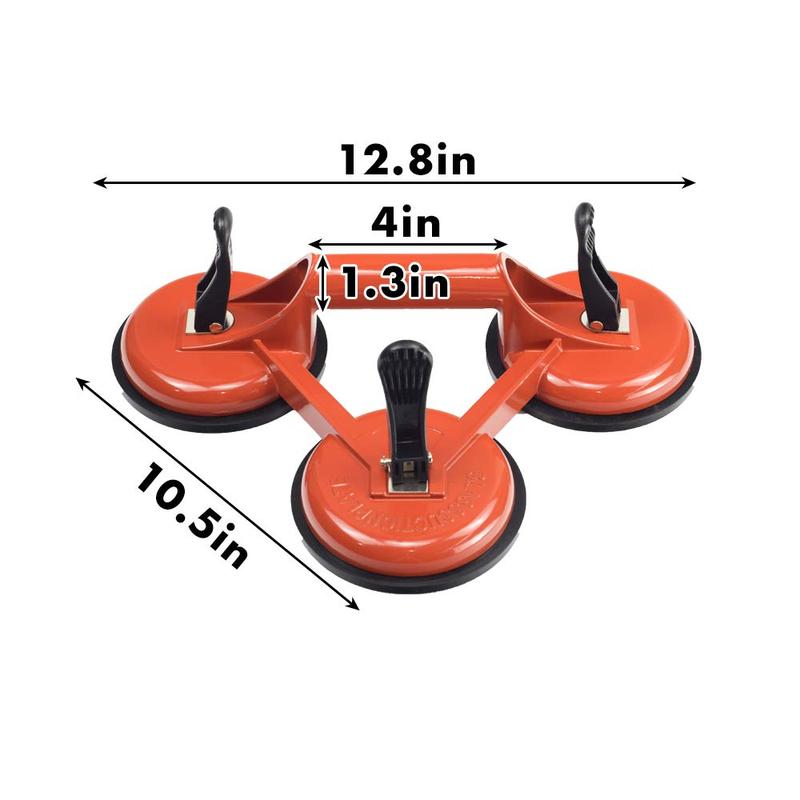 Triple Suction Cup Lifter-Heavy Duty Aluminum Handles Tile Lifting Plate-Glass Puller/Gripper/Lifter Tool 2