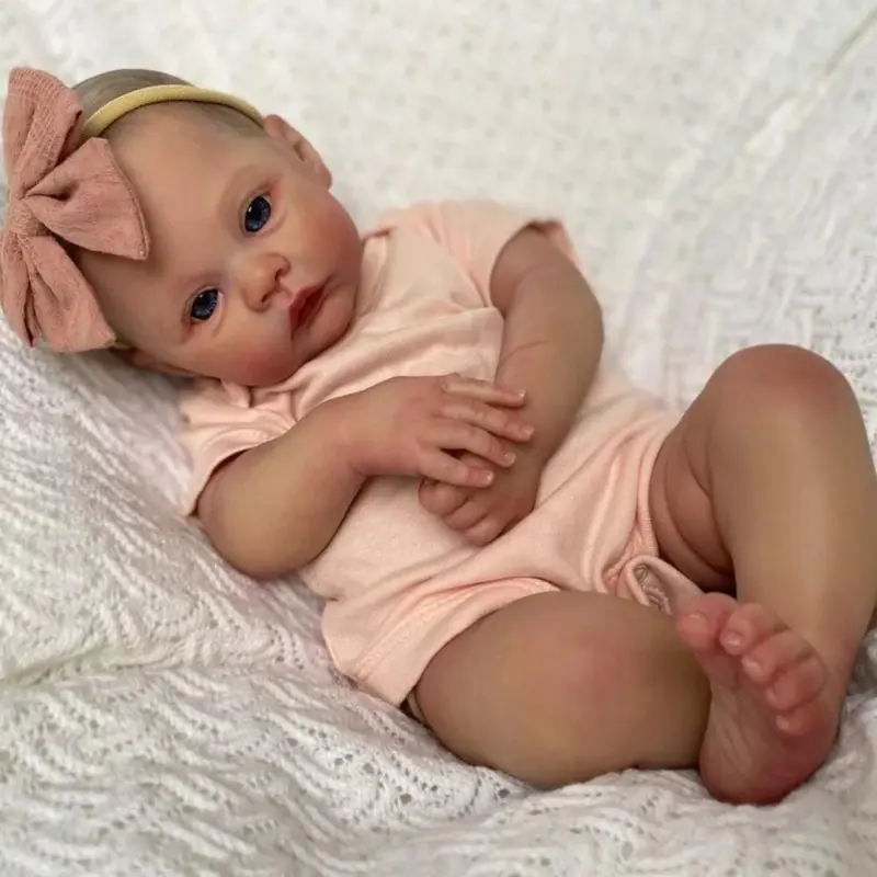 48cm Ultra-Realistic Reborn Doll - Soft Silicone Body, 3D-Painted Skin with Visible Veins, Lifelike Newborn Baby Toy for Kids - Perfect Birthday or Christmas Gift 5
