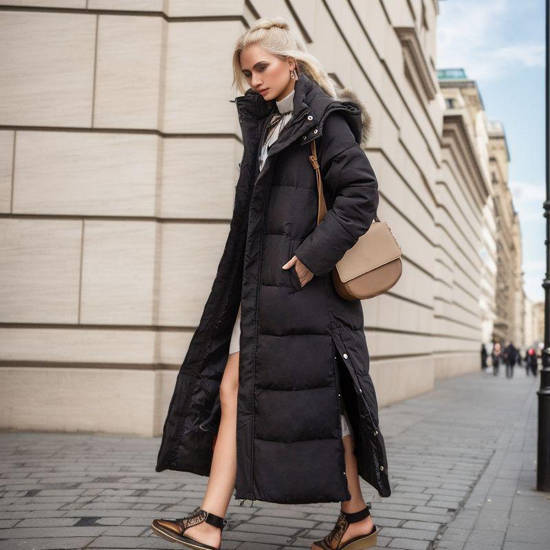 Product Introduction of Over The Knee Long Parkas Coat Female 2024 Winter Fashion Slim-fit Down Cotton Hooded Thick Warm Parkas Coat Winter Jacket Women 21