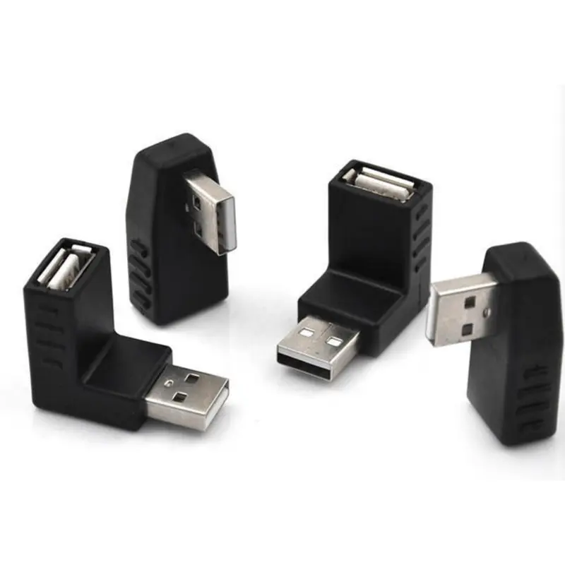 USB 2.0 A Male to Female 90° Angled Extension Adapter 1