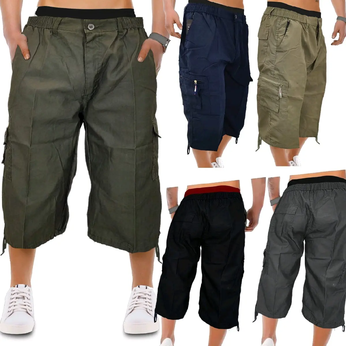 MENS 3 QUARTER CARGO POCKETS MILITARY POCKETS SHORTS SET ELASTICATED WAIST DRAWSTRING BUTTON COMFY DAILYWEAR SUMMER SHORTS MENSWEAR PLAIN CARGO PANTS PLUS SIZE HOLIDAY SHORTS COMFY SHORTS VIRAL FYP SIZE M L XL XXL XXXL 3XL COMBAT SHORTS PLAIN TROUSERS