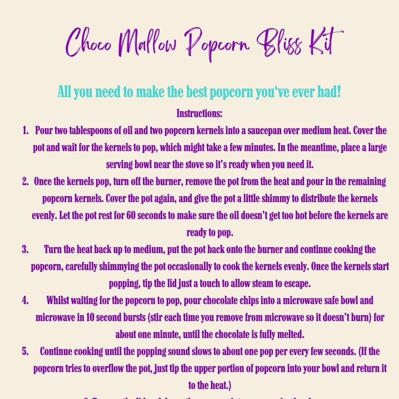 Popcorn Gift Make Your Own Choco Mallow Popcorn Bliss Kit Children's and Teen's Food Activity Gift Box Popcorn Kit 6