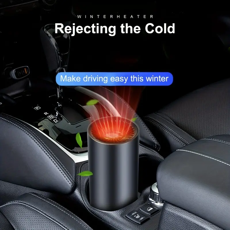 Versatile Car Heater with Suction Cup - 150W, Dual-Function Heating & Defrosting, No Battery Needed, Perfect for Winter Warmth and Clear Vision, Fit 3