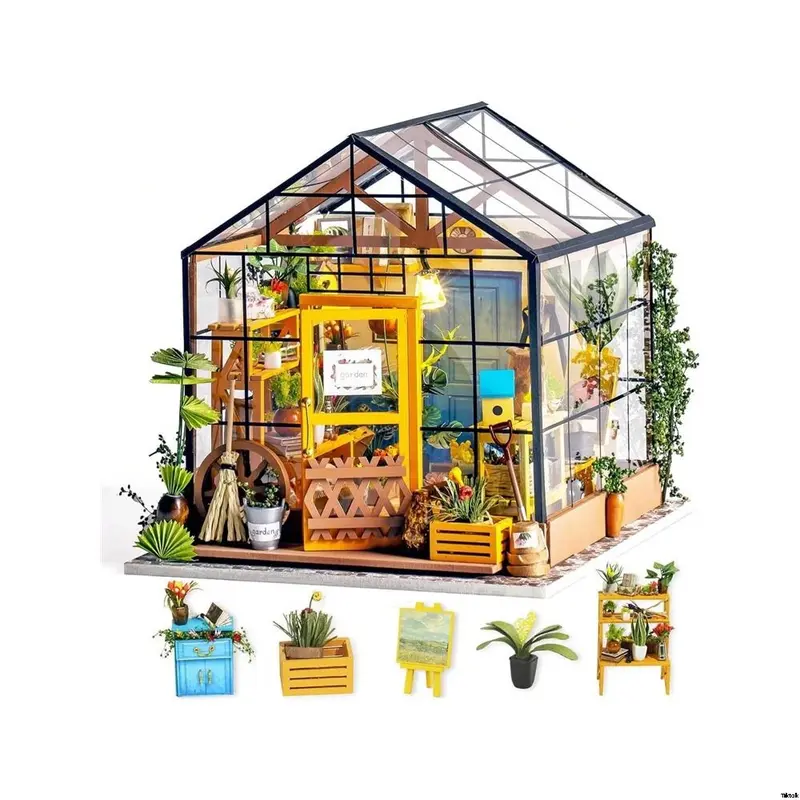 Best Birthday Gifts for Teens Accessories and Furniture With Flower House Cathys Kit House Library DIY Miniature Kit House Doll Rolife 2