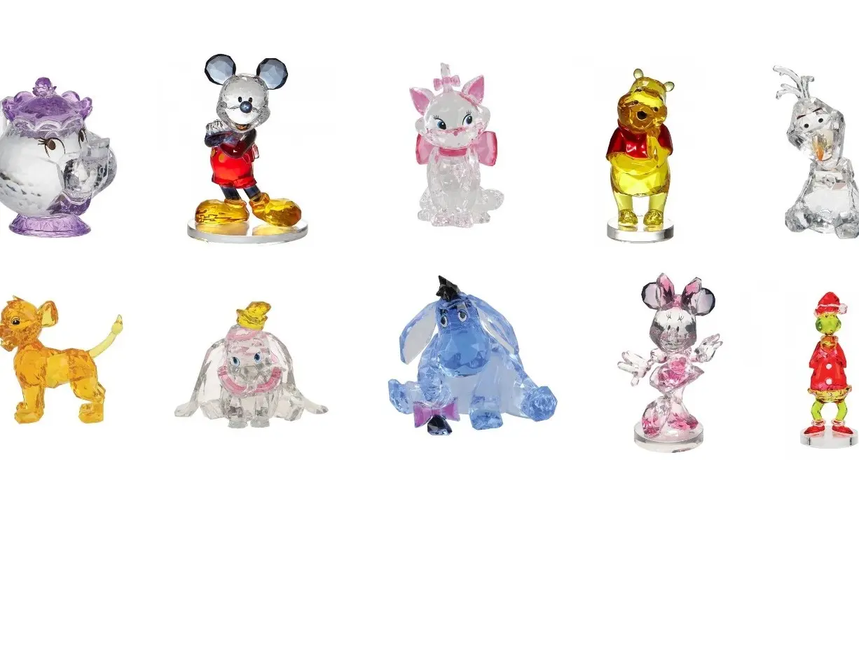 Character Facets Figurine Mrs Potts, Cheshire Cat, Cinderella, Donald Duck Mickey Mouse, Minnie Mouse, Olaf, Dumbo, Pooh, Dopey, Eeyore Ornaments Decor Sculpture