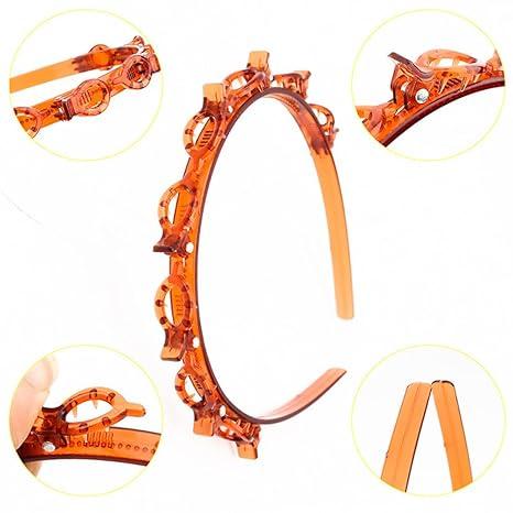 Alligator Clip Headband for Women, Curly Hair Bangs Hairstyle Hairpin Headbands, Professional Weave Toothed Braid Tool, Fashion  Band Clips, Women Girls Fashion Hair Accessories  Hair 1
