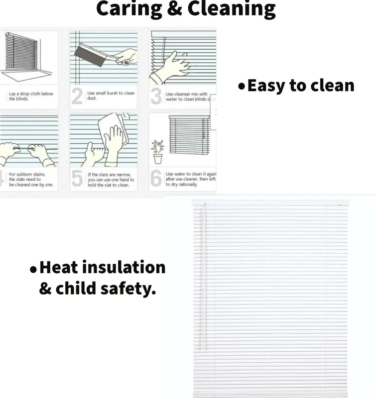 Funky Gadgets PVC Venetian Blind Blinds Easy Fit Curtains Trimmable Fittings Windows Treatment Shutters Twist Open Close PVC headrail 6