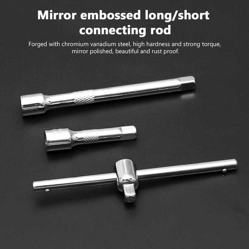 Product Introduction of 46 PCS ratchet set with socket 1/4" drive and extender, boxed, for automotive UK 12