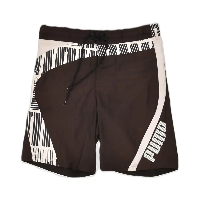 Pre-Owned Vintage PUMA Mens Graphic Swimming Shorts Small Black Polyester 0