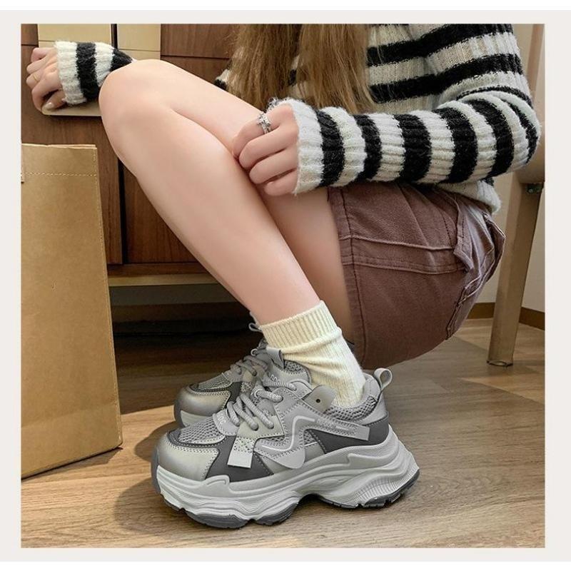 Women's shoes women's 2024 new mesh breathable running casual thick-soled heightening sports shoes Trainer Walking Shoes 7