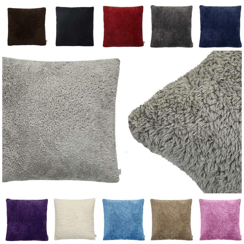 BRIT HOUSE LUXURY SOFT TEDDY BEAR SHERPA FLEECE CUSHION COVER FILLED CUSHION 18" OR 24" 2