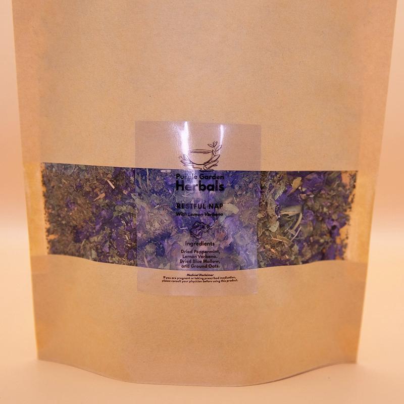 Purple Garden Herbals Rest Easy: Taster Pack of Two Herbal Blends - 8g Loose Leaf Pouches 2