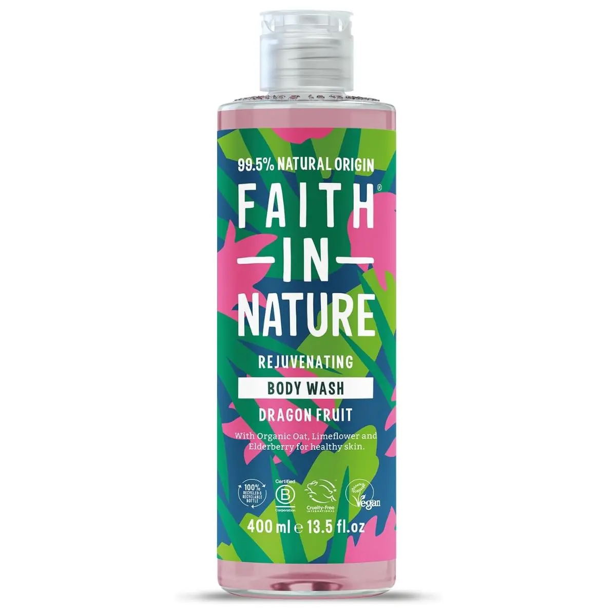 Faith In Nature Natural Dragon Fruit Body Wash, Rejuvenating Shower Gel, Vegan and Cruelty Free, No SLS or Parabens, 400 ml Sensitive Comfort Cleanser Skin Repair Cleansing Skincare