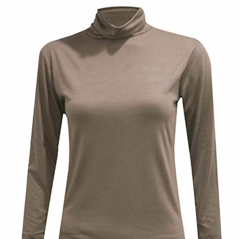 WOMENS POLO NECK TOP STRETCH LADIES LONG SLEEVE TURTLE NECK TOP JUMPER 8-26 3
