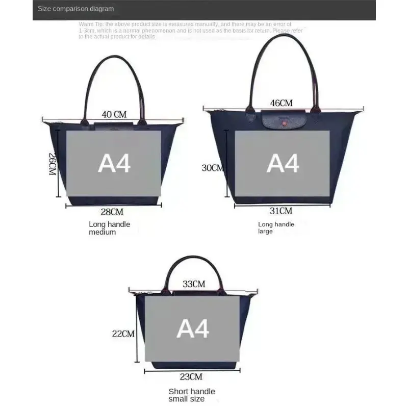 Product Introduction of Women Folding Designer Fashion Casual Shoulder Bag High Quality Nylon Handbags Sac Large Capacity Classic Tote Bag New 0