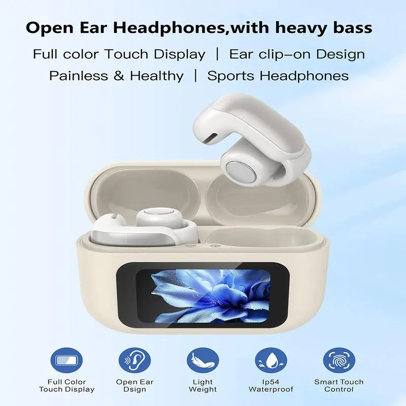 Open Ear Bluetooth Earphones, Earbuds, Music Wireless Earphones, Comfortable Wearing Earbuds Touch Control Built-in Mic Hearphones earbuds 8