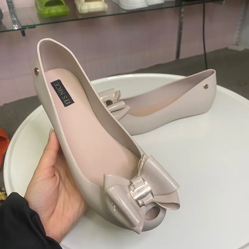 JADA LADIES Slip On Bow Round Toe Round Flat All Seasons, Smart shoes for work, ballet, School Everyday Wear Nude ( Beige ) 6