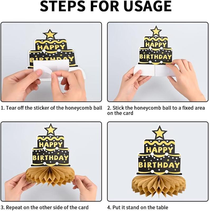 9Pcs 70th Happy Birthday Centerpieces, Black and Gold Happy Birthday Decorations, Happy Birthday Table Toppers for Men and Women, 70 Years Birthday Party Supplies (70 Years) Glass Sticker 3
