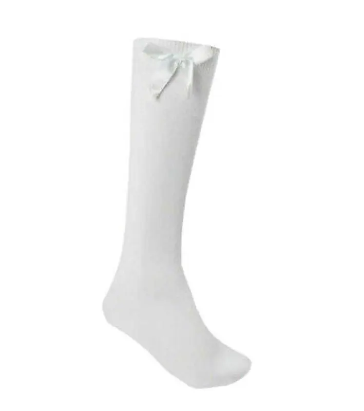 6 Pairs Cotton Rich Long Socks All Sizes Fashion School Knee High With Bow Girls 1