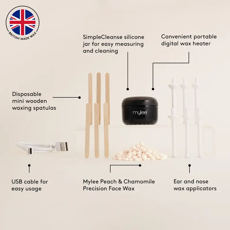 Mylee Let’s Face It Wax Kit, Facial Hair Removal, Compact At-Home Waxing System, 50g Beads 7