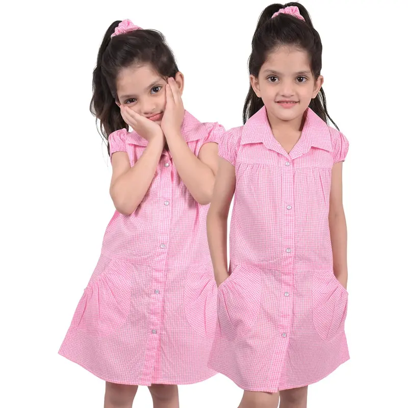 A2Z 4 Kids Girls School Uniform 2 Pack Pleated Gingham Checked Summer Dress Age 3 4 5 6 7 8 9 10 11 12 13 14 Years 1