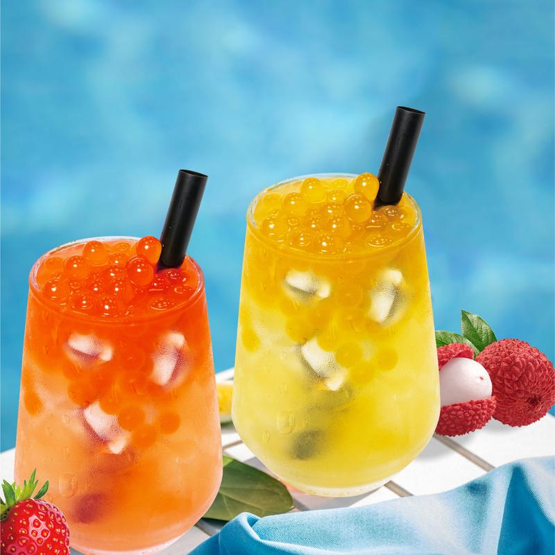 Popping Boba Drink Tasting Bundle - Rose Lychee Flavour 500ml + Strawberry Flavour 500ml + Hawaii 500ml + Pineapple Flavour 500ml + Green Apple Flavour 500ml + Blue Raspberry Flavour 500ml 4