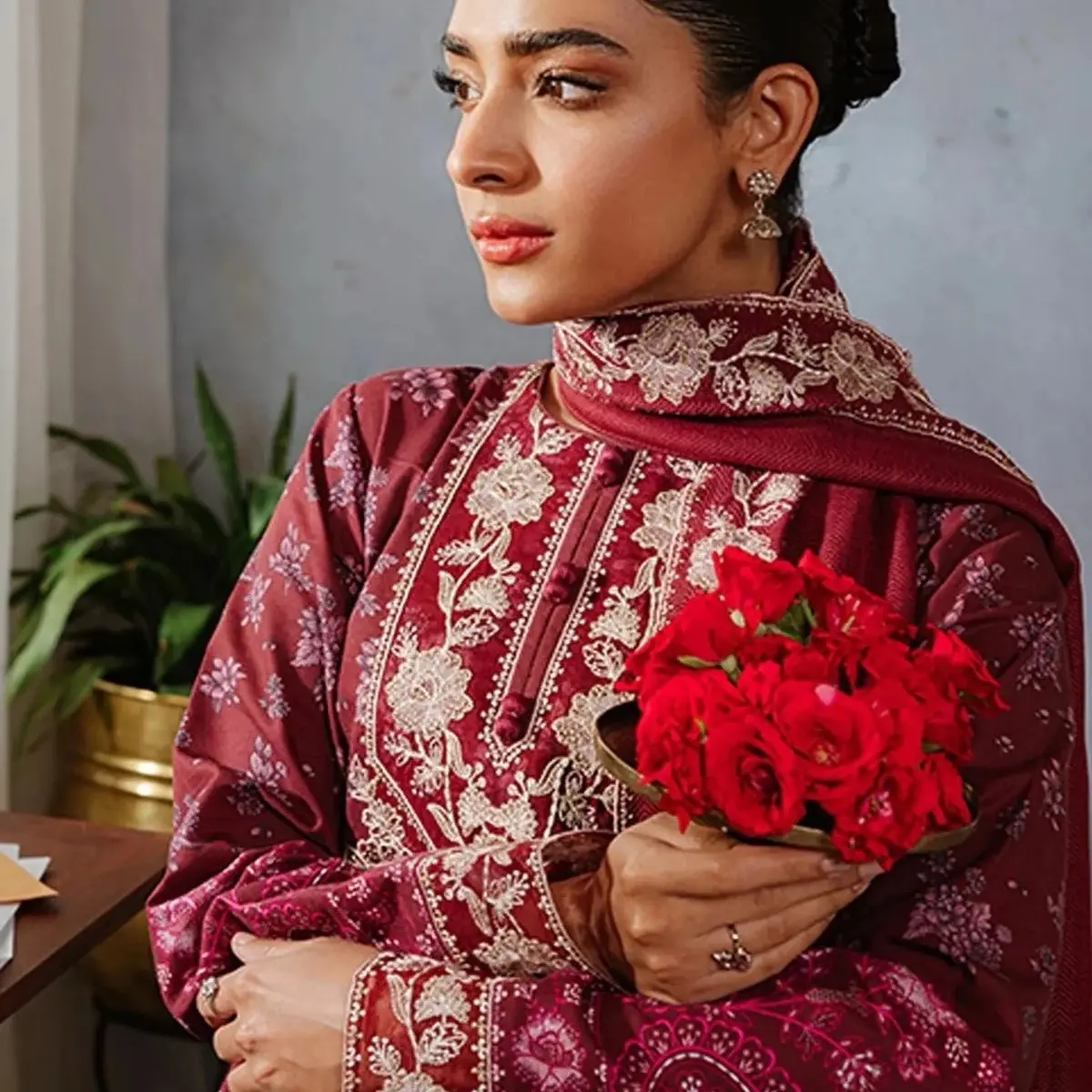 CROSS STITCH original three piece khaddar unstitched outfit