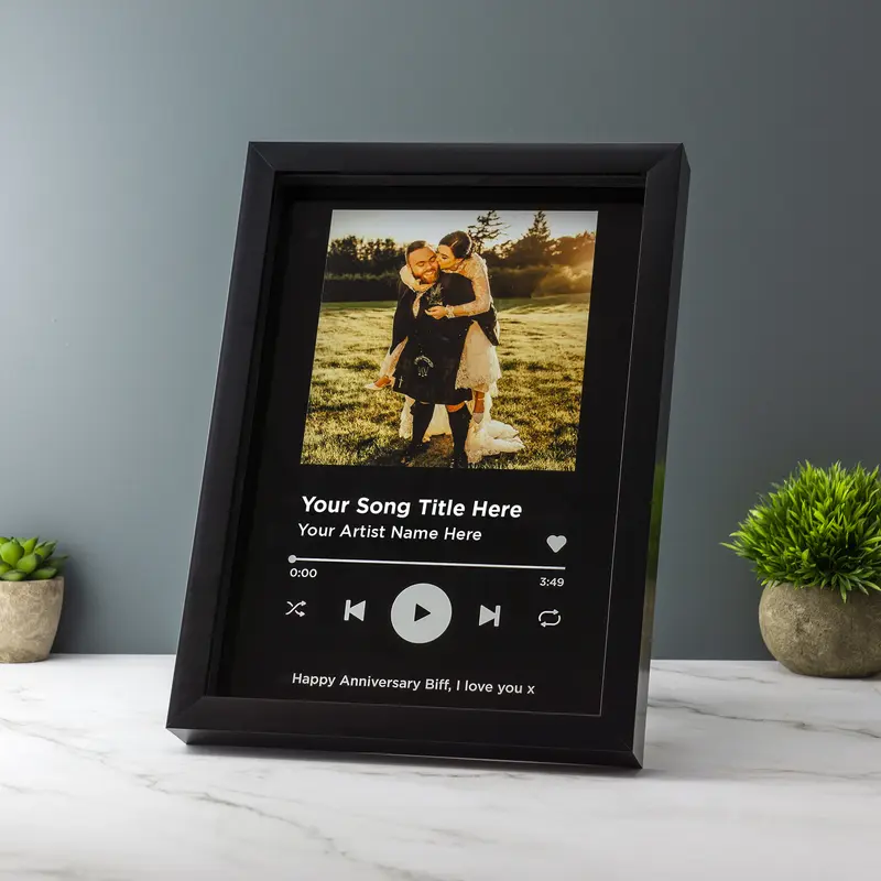 Personalised Song Plaque With Stand Music Plaque Playlist, Any Photo / Song Photo Music Gift 2